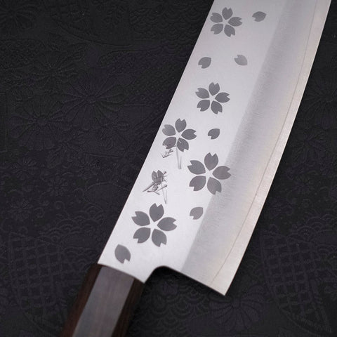 Nakiri VG-10 Sakura Poli Manche en Ébène 165mm-[Musashi]-[Couteaux de cuisine japonais]