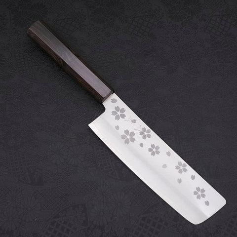 Nakiri VG-10 Sakura Poli Manche en Ébène 165mm-[Musashi]-[Couteaux de cuisine japonais]