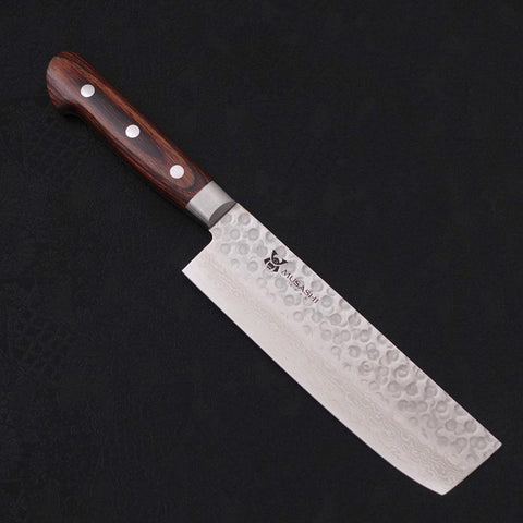 Nakiri VG-10 Tsuchime Damas Manche Occidental 165mm-[Musashi]-[Couteaux de cuisine japonais]