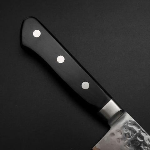 Nakiri VG-10 Tsuchime Damascus Western Black Handle 165mm (6.5”)-[Musashi]-[Japanese-Kitchen-Knives]