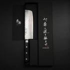 Nakiri VG-10 Tsuchime Damascus Western Black Handle 165mm (6.5”)-[Musashi]-[Japanese-Kitchen-Knives]