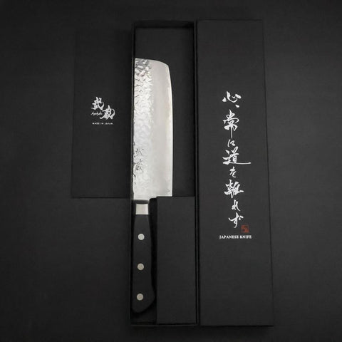 Nakiri VG-10 Tsuchime Damas Manche Occidental Noir 165mm-[Musashi]-[Couteaux de cuisine japonais]