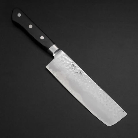 Nakiri VG-10 Tsuchime Damas Manche Occidental Noir 165mm-[Musashi]-[Couteaux de cuisine japonais]