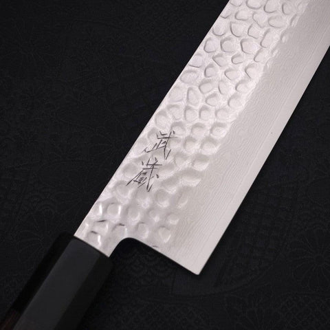 Nakiri VG-10 Tsuchime Damas Manche en Buffle et Ébène 165mm-[Musashi]-[Couteaux de cuisine japonais]