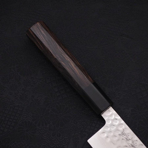 Nakiri VG-10 Tsuchime Damas Manche en Buffle et Ébène 165mm-[Musashi]-[Couteaux de cuisine japonais]