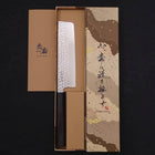 Nakiri VG-10 Tsuchime Damas Manche en Buffle et Ébène 165mm-[Musashi]-[Couteaux de cuisine japonais]