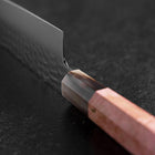 Nakiri VG-10 Tsuchime Damas Manche en Buffle et Érable Rose foncé 170mm-[Musashi]-[Couteaux de cuisine japonais]
