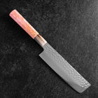 Nakiri VG-10 Tsuchime Damas Manche en Buffle et Érable Rose foncé 170mm-[Musashi]-[Couteaux de cuisine japonais]