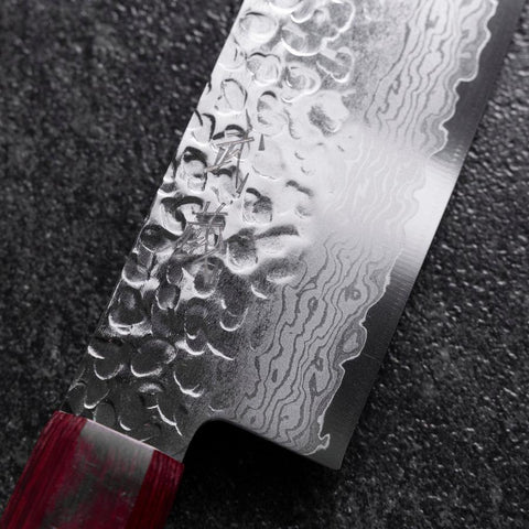 Nakiri VG-10 Tsuchime Damas Manche en Pakka 165mm-[Musashi]-[Couteaux de cuisine japonais]