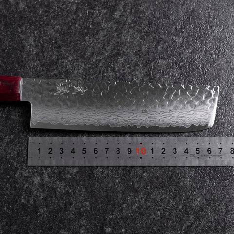 Nakiri VG-10 Tsuchime Damas Manche en Pakka 165mm-[Musashi]-[Couteaux de cuisine japonais]