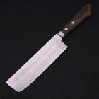 Couteau Nakiri VG-10 Tsuchime Damas Manche Occidental Marron 165mm-[Musashi]-[Couteaux de cuisine japonais]
