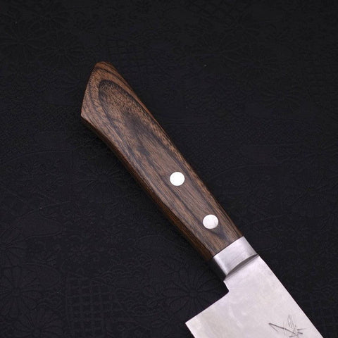 Couteau Nakiri VG-10 Tsuchime Damas Manche Occidental Marron 165mm-[Musashi]-[Couteaux de cuisine japonais]