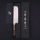 Couteau Nakiri VG-10 Tsuchime Damas Manche Occidental Marron 165mm-[Musashi]-[Couteaux de cuisine japonais]