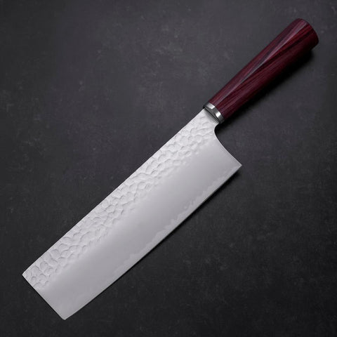 Nakiri VG-10 Tsuchime Manche Oval Pourpre 180mm-[Musashi]-[Couteaux de cuisine japonais]