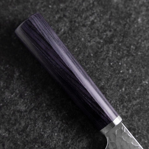 Nakiri VG-10 Tsuchime Oval Purple Handle 180mm (7”)-[Musashi]-[Japanese-Kitchen-Knives]