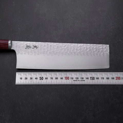Nakiri VG-10 Tsuchime Manche Oval Pourpre 180mm-[Musashi]-[Couteaux de cuisine japonais]