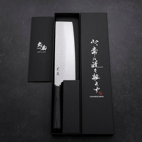 Nakiri VG-10 Tsuchime Manche Oval Pourpre 180mm-[Musashi]-[Couteaux de cuisine japonais]