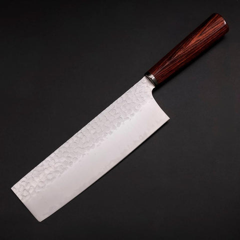 Nakiri VG-10 Tsuchime Manche Ovale en Acajou 180mm-[Musashi]-[Couteaux de cuisine japonais]
