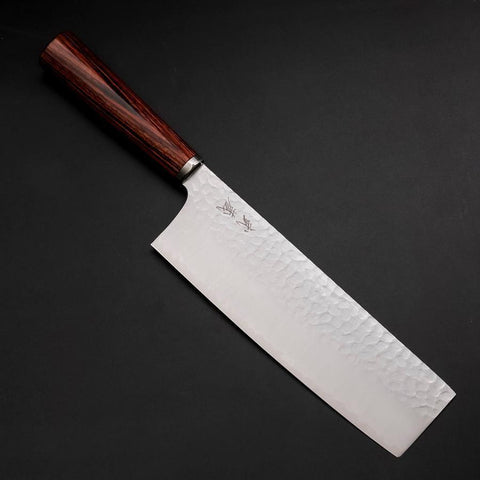Nakiri VG-10 Tsuchime Manche Ovale en Acajou 180mm-[Musashi]-[Couteaux de cuisine japonais]