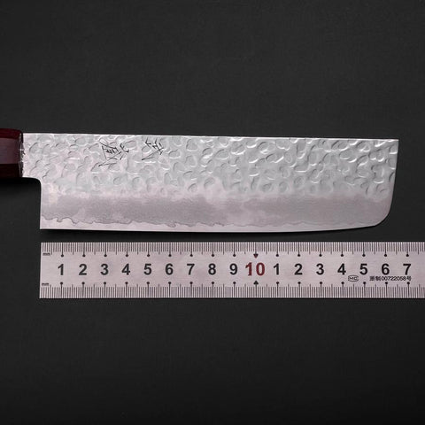 Nakiri VG-10 Tsuchime Manche en Cerisier Anthracite 165mm-[Musashi]-[Couteaux de cuisine japonais]