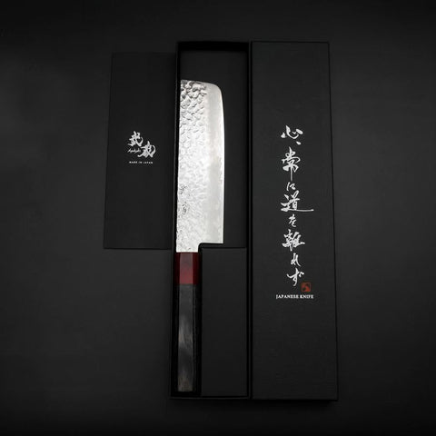 Nakiri VG-10 Tsuchime Manche en Cerisier Anthracite 165mm-[Musashi]-[Couteaux de cuisine japonais]