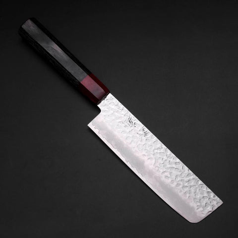 Nakiri VG-10 Tsuchime Manche en Cerisier Anthracite 165mm-[Musashi]-[Couteaux de cuisine japonais]