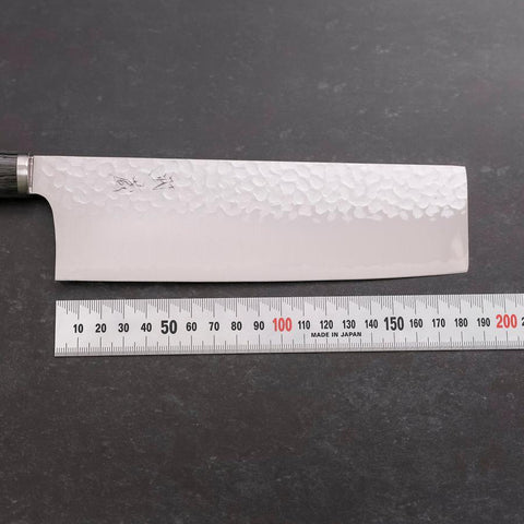 Nakiri VG-10 Tsuchime Manche en Cerisier Anthracite 180mm-[Musashi]-[Couteaux de cuisine japonais]