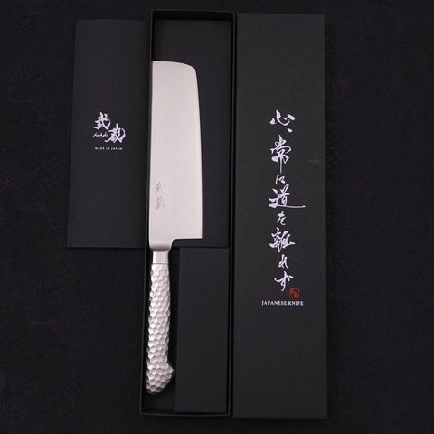 Nakiri VG-5 Poli Inox Intégral Manche Occidental 160mm-[Musashi]-[Couteaux de cuisine japonais]