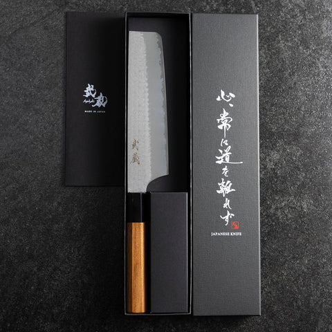 Nakiri VG-5 Tsuchime Manche Buffle et Bubinga 165mm-[Musashi]-[Couteaux de cuisine japonais]
