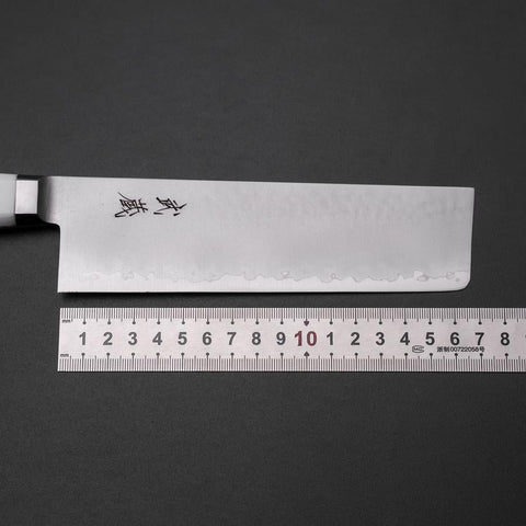 Nakiri VG-5 Tsuchime Manche Occidentale Marbre Blanc 170mm-[Musashi]-[Couteaux de cuisine japonais]