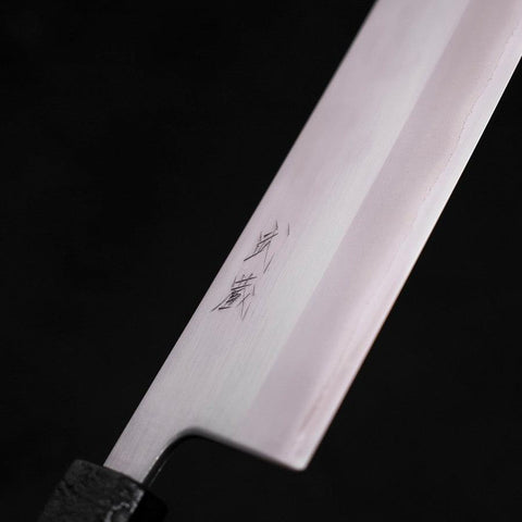 Nakiri White Steel #1 Poli Manche en Ishime Urushi Noir 165mm-[Musashi]-[Couteaux de cuisine japonais]