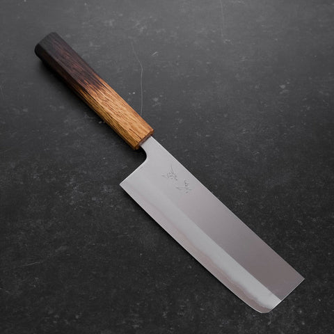 Nakiri White Steel #1 Revêtement Inox Manche Yaki Urushi 165mm-[Musashi]-[Couteaux de cuisine japonais]