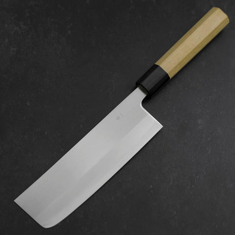 Nakiri White Steel #1 Revêtement Inox Manche en Buffle et Magnolia 165mm-[Musashi]-[Couteaux de cuisine japonais]