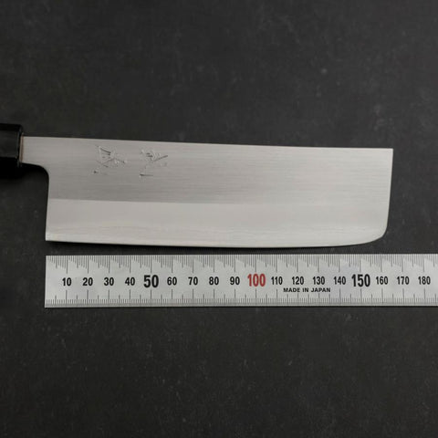Nakiri White Steel #1 Revêtement Inox Manche en Buffle et Magnolia 165mm-[Musashi]-[Couteaux de cuisine japonais]