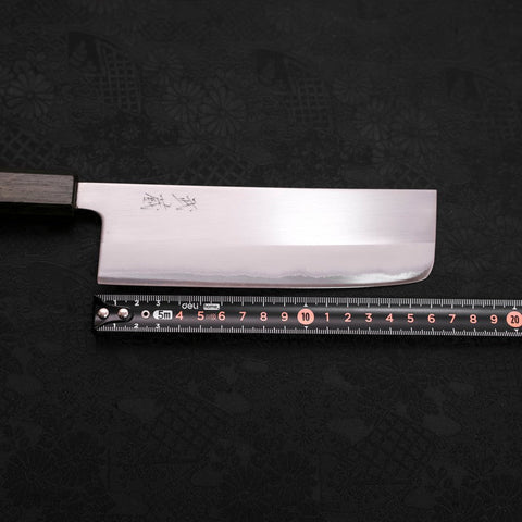 Nakiri White Steel #1 Revêtement Inox Poli Manche Urushi Vert 165mm-[Musashi]-[Couteaux de cuisine japonais]