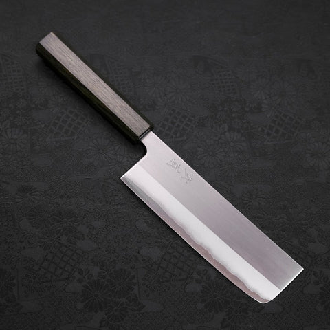Nakiri White Steel #1 Revêtement Inox Poli Manche Urushi Vert 165mm-[Musashi]-[Couteaux de cuisine japonais]