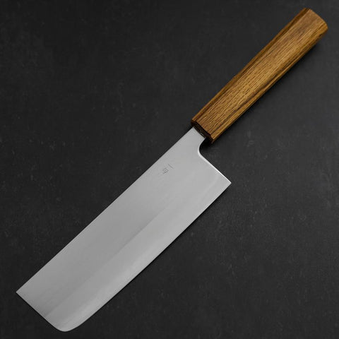 Nakiri White Steel #1 Revêtement Inox Poli Manche en Chêne 165mm-[Musashi]-[Couteaux de cuisine japonais]