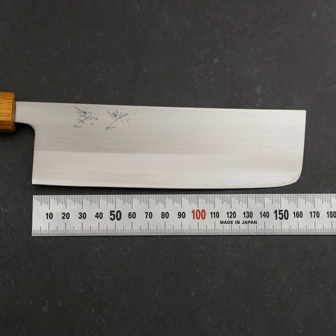 Nakiri White Steel #1 Revêtement Inox Poli Manche en Chêne 165mm-[Musashi]-[Couteaux de cuisine japonais]