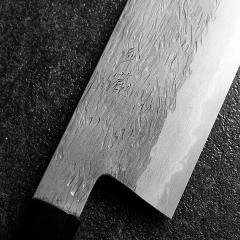 Nakiri White Steel #1 Tsuchime Manche en Buffle et Ébène 165mm-[Musashi]-[Couteaux de cuisine japonais]