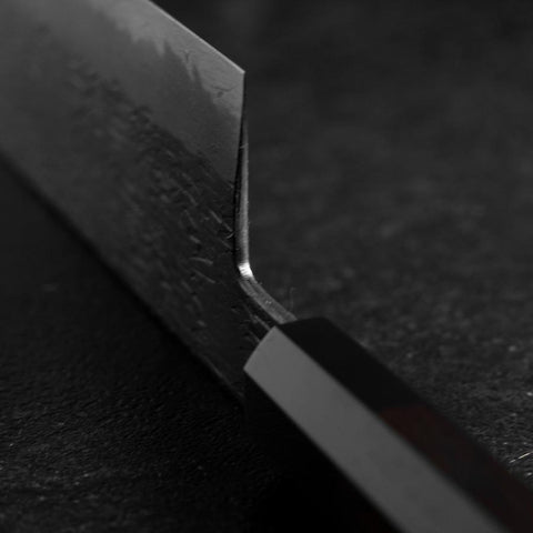Nakiri White Steel #1 Tsuchime Manche en Buffle et Ébène 165mm-[Musashi]-[Couteaux de cuisine japonais]