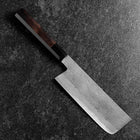 Nakiri White Steel #1 Tsuchime Manche en Buffle et Ébène 165mm-[Musashi]-[Couteaux de cuisine japonais]