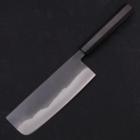 Nakiri White Steel #2 Kurouchi Chokin Sakura-Fuji Manche en Buffle et Ébène 165mm-[Musashi]-[Couteaux de cuisine japonais]