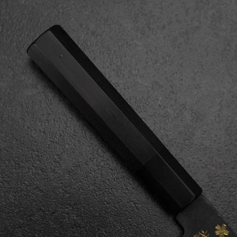 Nakiri White Steel #2 Kurouchi Chokin Sakura Fuji Manche en Buffle et Ébène 165mm-[Musashi]-[Couteaux de cuisine japonais]