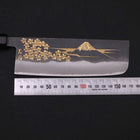 Nakiri White Steel #2 Kurouchi Chokin Sakura-Fuji Manche en Buffle et Ébène 165mm-[Musashi]-[Couteaux de cuisine japonais]
