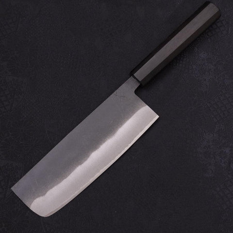 Nakiri White Steel #2 Kurouchi Chokin Vague-Soleil Manche en Buffle et Ébène 165mm-[Musashi]-[Couteaux de cuisine japonais]