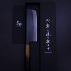 Nakiri White Steel #2 Kurouchi Damas Manche Yaki Urushi 165mm-[Musashi]-[Couteaux de cuisine japonais]