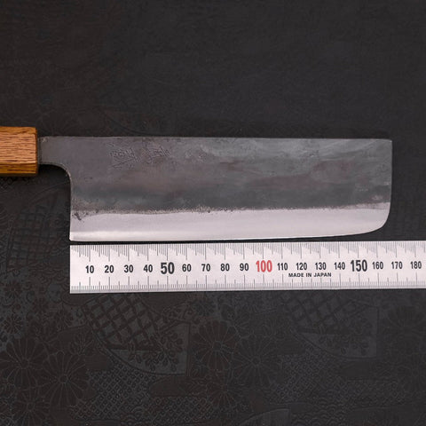 Nakiri White Steel #2 Kurouchi Manche Sumi Urushi 165mm-[Musashi]-[Couteaux de cuisine japonais]