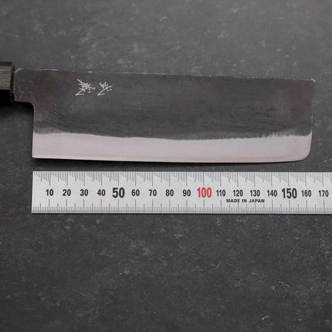 Nakiri White Steel #2 Kurouchi Manche Urushi Vert 165mm-[Musashi]-[Couteaux de cuisine japonais]
