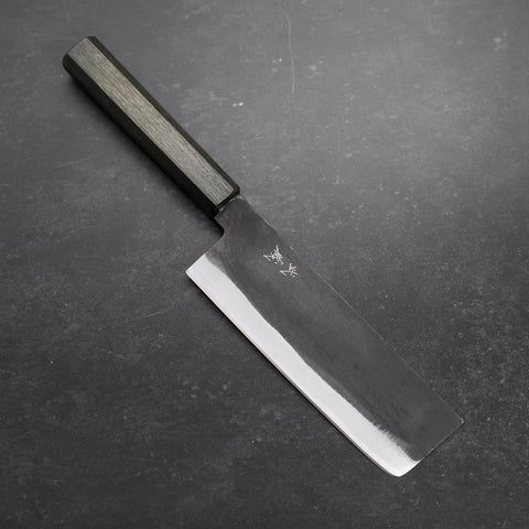 Nakiri White Steel #2 Kurouchi Manche Urushi Vert 165mm-[Musashi]-[Couteaux de cuisine japonais]
