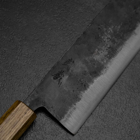 Nakiri White Steel #2 Kurouchi Manche Yaki Urushi 165mm-[Musashi]-[Couteaux de cuisine japonais]